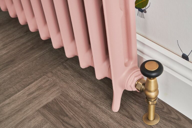 School style cast iron radiator with traditional manual valve